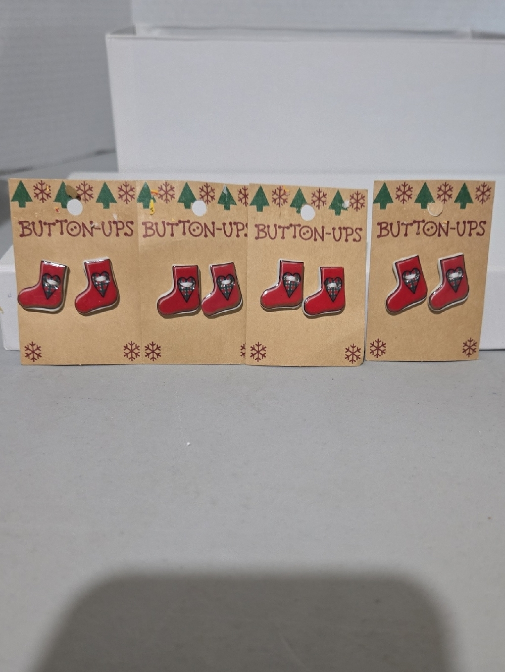Red Christmas Stocking Button-Up Holiday Buttons